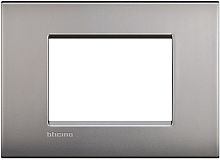 Рамка прямоугольная Legrand BTicino LivingLight 3 мод Матовый никель  картинка